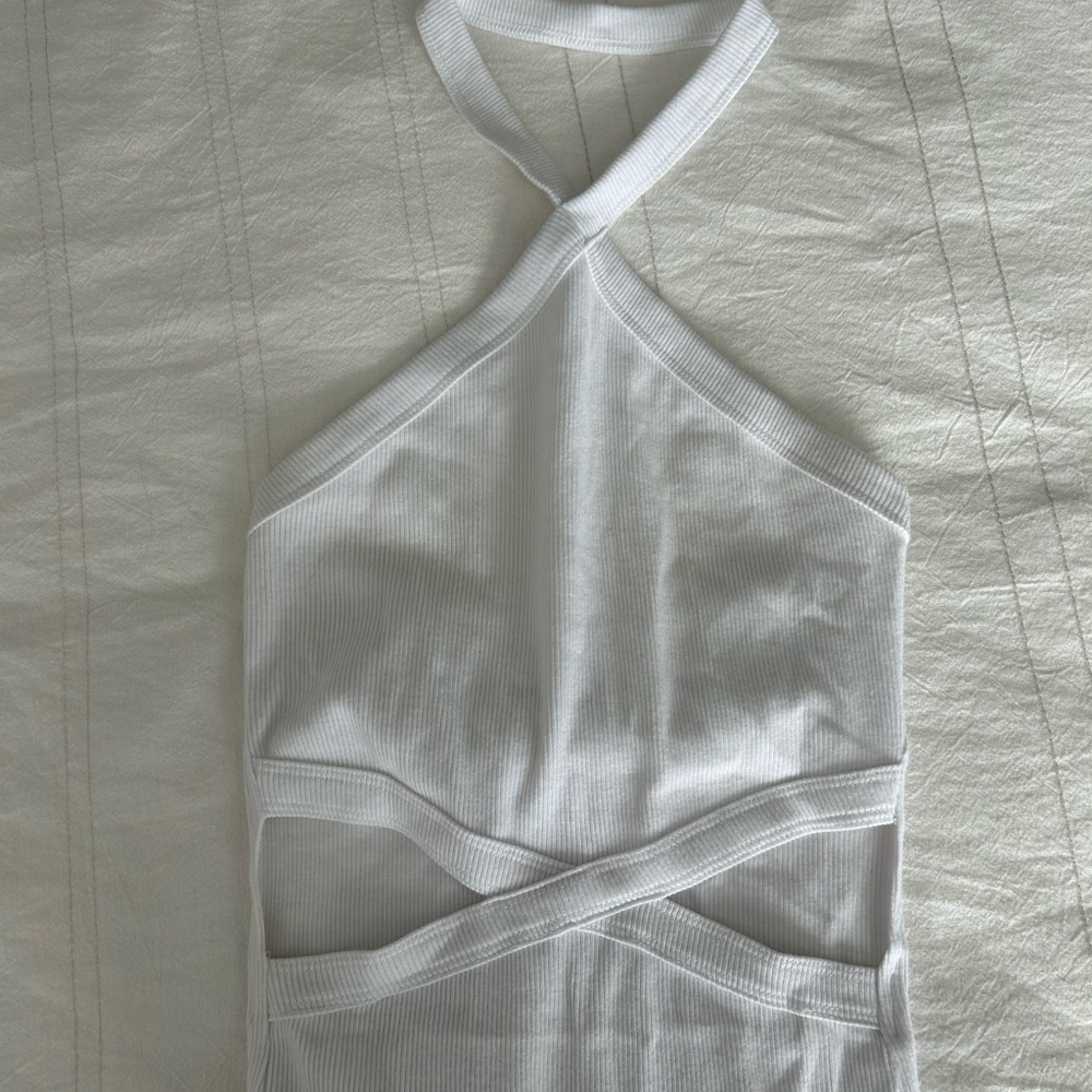 White Halter Neck Bodysuit